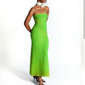 Vibrant Lime Strapless Dress